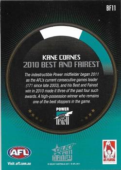2011 Select AFL Infinity - Best & Fairest #BF11 Kane Cornes Back